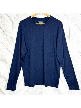 Cloudveil 100% Merino Wool Long Sleeve Base Layer Tee Top Shirt Blue Mens XL